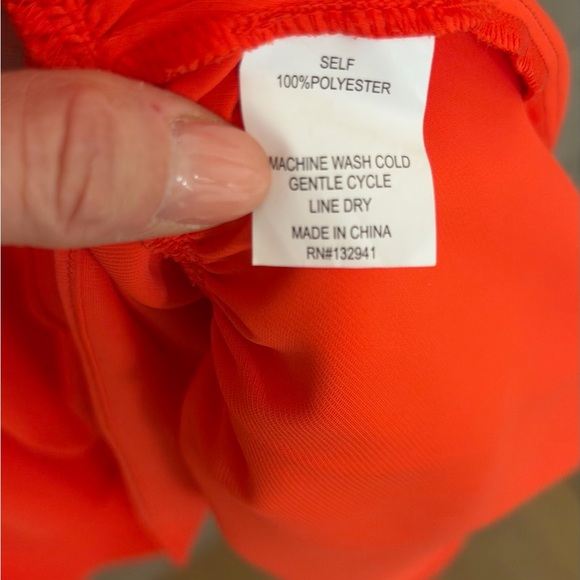 Amanda Uprichard Bright Orange Mini Dress Ruffled Layered Medium - Picture 4 of 7